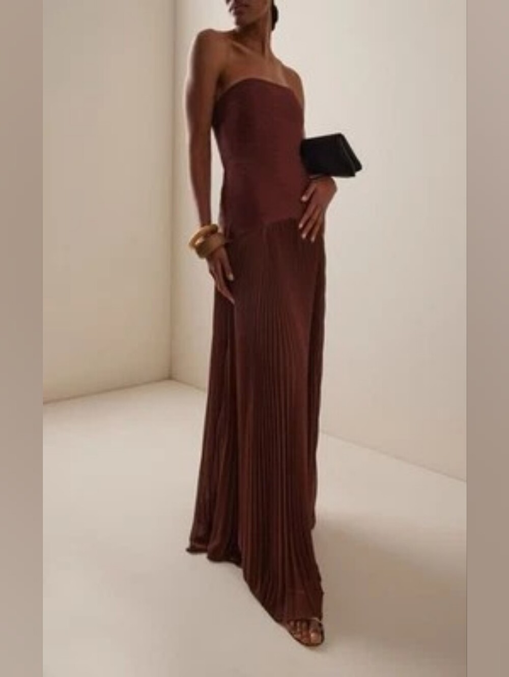 sunniva strapless maxi dress - brown Size XS